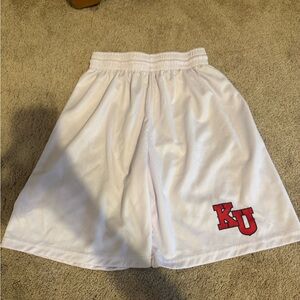 Kansas Jayhawks White Retro KU Athletic Shorts